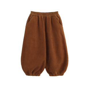 砚台家儿童加绒灯笼裤2025新款冬一体绒宝宝裤子男童灯芯绒休闲裤