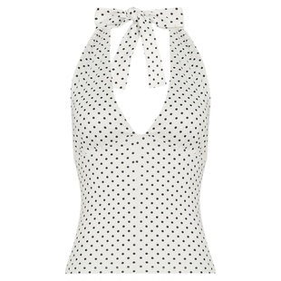 纯色挂脖修身显瘦吊带背心 Solid-color halter top for slimming