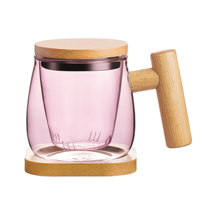 木笙玩物杯子高级感玻璃水杯女办公室泡茶杯茶水分离花茶杯仙女杯