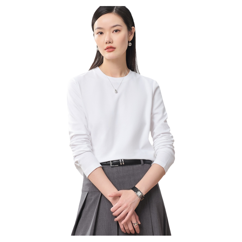张弛有度原生T恤女圆领基础款