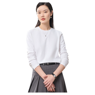 张弛有度原生T恤女圆领基础款