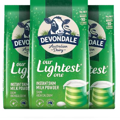 德运脱脂奶粉1kg×3包进口