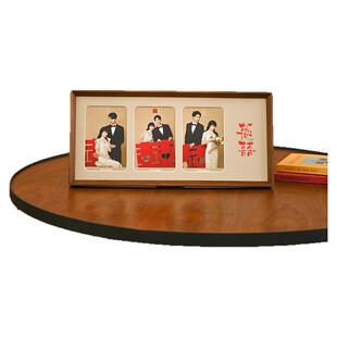 HIMORE海马体结婚登记照片相框客厅卧室摆件欢喜宫格相框6寸*3张