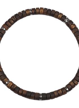 pohier复古纯银天然沉香手串