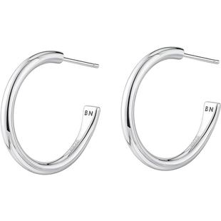 白岚素圈耳环925银耳圈女简约轻奢气质耳环小众设计感耳饰ED4230