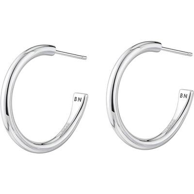 白岚素圈耳环925银耳圈白岚