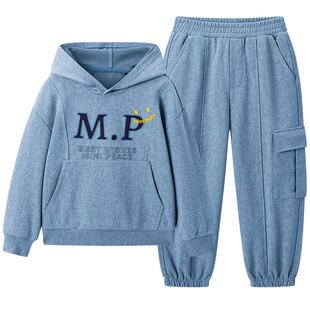 MINIPEACE太平鸟童装男童运动套装春季儿童连帽卫衣卫裤两件套
