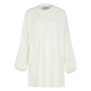 【博主同款】花木深新中式唐装上衣女斜襟圆领大襟衫盘扣提花茶服