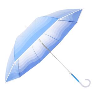 渐变色透明雨伞长柄伞大号双人女生高颜值加大加厚加固抗风定制伞