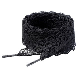 白色蕾丝木耳边鞋带适配T头鞋德训鞋芭蕾风黑白色花边仙女风绸带