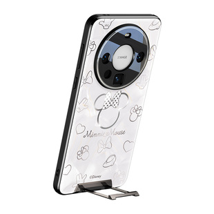 迪士尼适用华为mate60pro手机壳带支架mate60pro+情侣新款隐形高级感全包mata磨砂防摔保护套mete隐藏一体60m