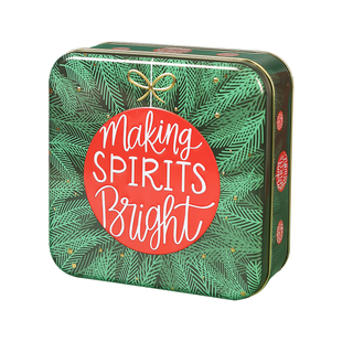 圣诞节曲奇饼干包装盒正方形马口铁盒零食巧克力创意礼品盒空盒子