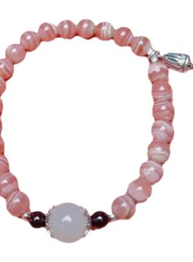 红纹石手串五花肉配S925纯银原创设计款增进人际舒缓情绪6mm精致