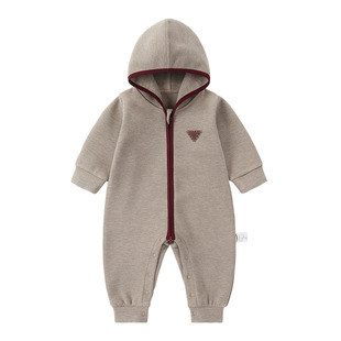 Oak mont冬季宝宝连体衣婴儿空气羊毛绒爬服男女童加绒周岁满月服