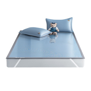 TeenieWeenie小熊冰丝席可机洗床笠款凉席三件套夏季凉感空调软席