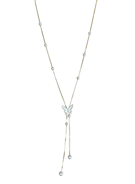 nicedream法式珍珠蝴蝶长项链
