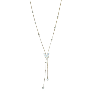 《逐月蝶》珍珠蝴蝶吊坠可调节长项链高级感毛衣链小众设计2026款