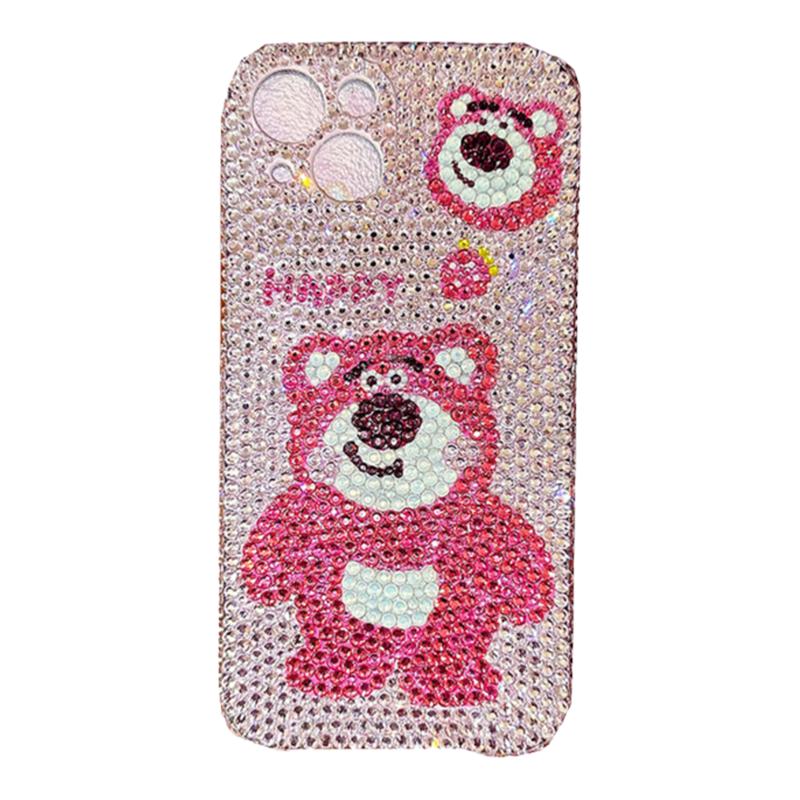 适用于iPhone14Promax手机壳满钻13小熊保护套苹果15Promax水钻女款12Pro防摔全包奢华11潮牌15