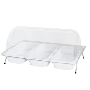 卤菜多格展示盘自助餐盘托盘带盖保鲜防尘罩透明半翻盖耐高温商用