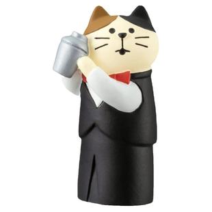 酒吧台可爱猫咪调酒师摆件 弹钢琴ins迷你微缩桌面树脂工艺装饰品