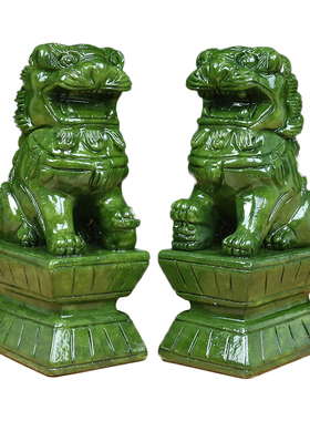 玉石狮子门口阳台窗台摆件