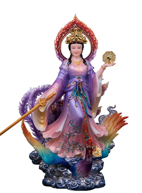 九天玄女神像汉白玉九天圣母娘娘战神踏凤九天玄女家用供奉摆件