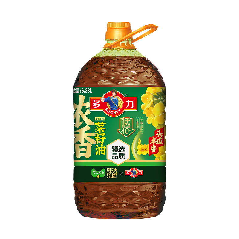 多力低芥酸小榨浓香菜籽油6.38L