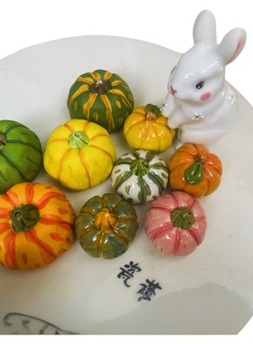 瓷蓓高温釉下彩陶瓷创意艺术手工南瓜模型客餐厅装饰品摆件