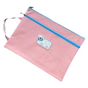 a4学科按科目分类文件袋拉链帆布小学生用大容量试卷收纳袋书袋学习考试书袋手提多层学习补习包作业带资料分