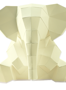 diy儿童房几何折纸动物大象摆件