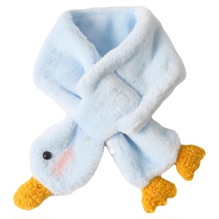 宝宝围巾冬季婴儿可爱毛绒男童围脖小黄鸭女童套脖儿童保暖脖套