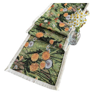 法式复古棉麻布艺桌旗轻奢长条桌布装饰条茶几电视柜餐边柜盖布