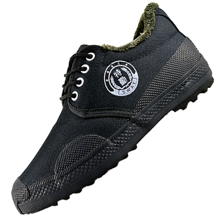 加绒加厚棉鞋冬季解放鞋男耐磨防滑建筑劳保鞋男防寒保安专用棉鞋