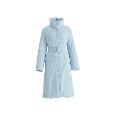 鹅绒OBEG欧碧倩简约收腰羽绒服冬装中长款立领通勤外套10484095