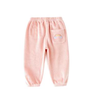 女童加绒裤子一体绒春秋儿童薄绒休闲裤宝宝灯芯绒裤春装2026新款