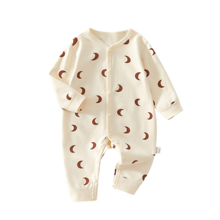 哇哇婴儿连体衣纯棉a类薄款贴身打底衣满月宝宝衣服爬服新款过年