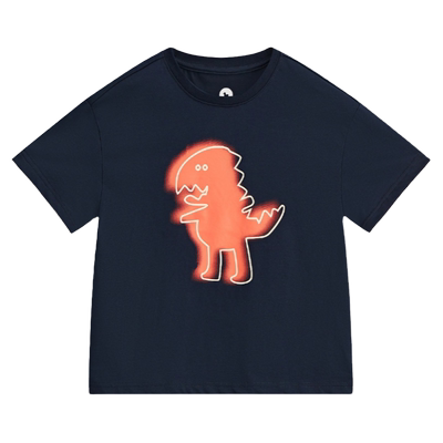 【冰氧吧】MQD童装男童T恤夏季儿童短袖凉感恐龙撞色宽松潮酷上衣