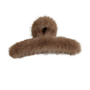 冬季大号毛绒抓夹女高级感发夹后脑勺发量多盘发鲨鱼夹子发卡头饰