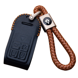 适用老款沃尔沃插入式启动钥匙套真皮S80/XC90/XC60/XC70钥匙包扣