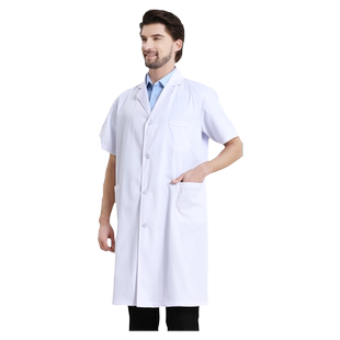 白大褂男短袖医生服医师实验室夏天医学生医护专用半袖薄款工作服
