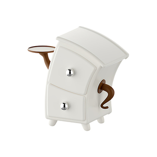 弯腰创意桌面收纳盒玄关遥控钥匙小杂物盒子塑料工位整理盒首饰盒