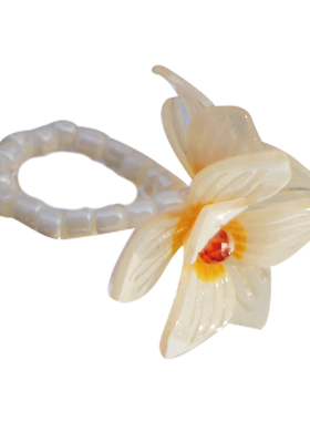 原创设计ins串珠花朵戒指弹力