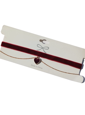 日韩气质少女心红色项圈锁骨链