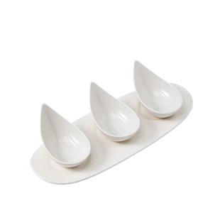 高档酒店陶瓷餐具三格拼盘味碟特色甜品小吃前菜凉菜冷盘组合盘子