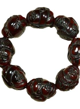 文玩牦牛角手工雕刻民族风手串