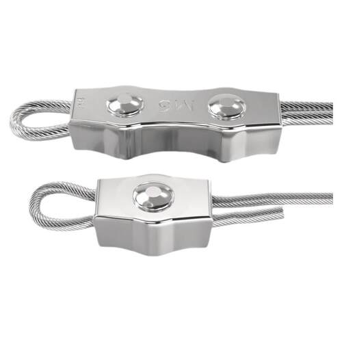 304不锈钢钢丝绳单夹双夹卡扣锁扣单卡双卡固定接头M2M3M4M5M10mm