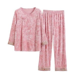 福熙嘉达原创新中式睡衣中国风丝绒提花高档娘娘家居服套装可外穿