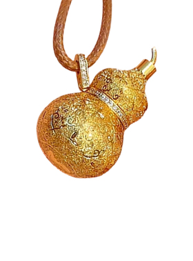 新中式招财香囊葫芦金色毛衣链