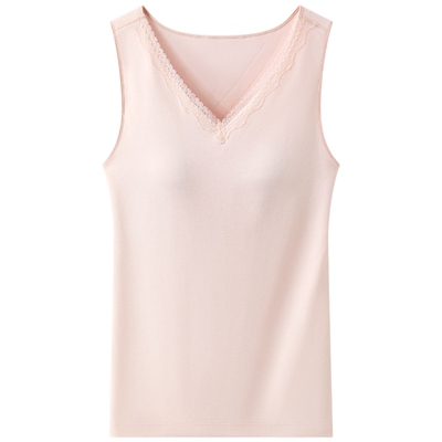 【带杯】曼妮芬女士V领保暖背心brain舒适无痕打底上衣暖衣秋冬