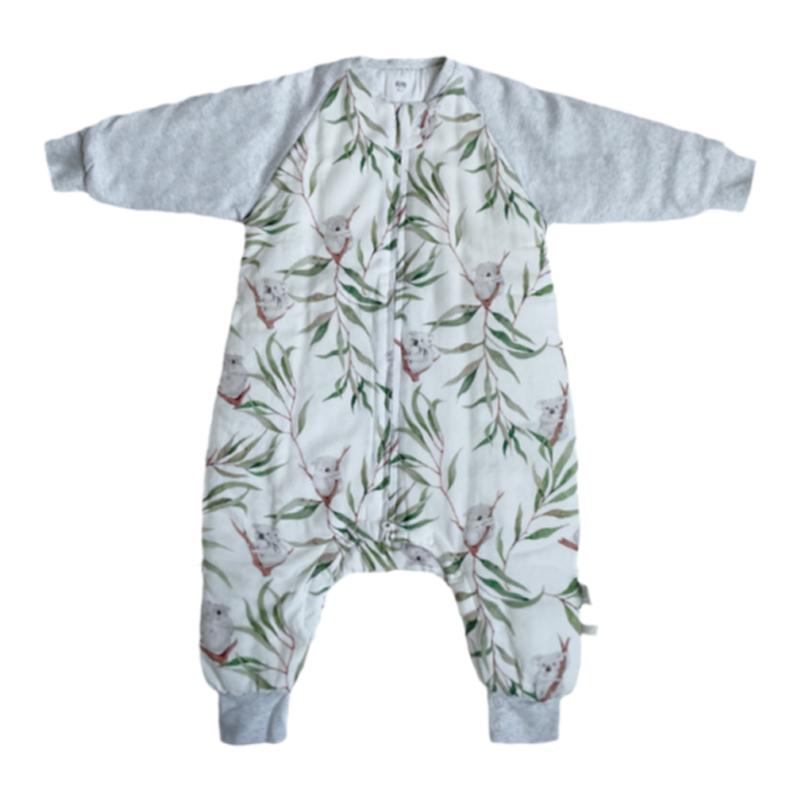 安旦儿童纱布薄厚夹棉空调睡袋春秋季分腿睡袋婴儿连体衣长袖睡袋